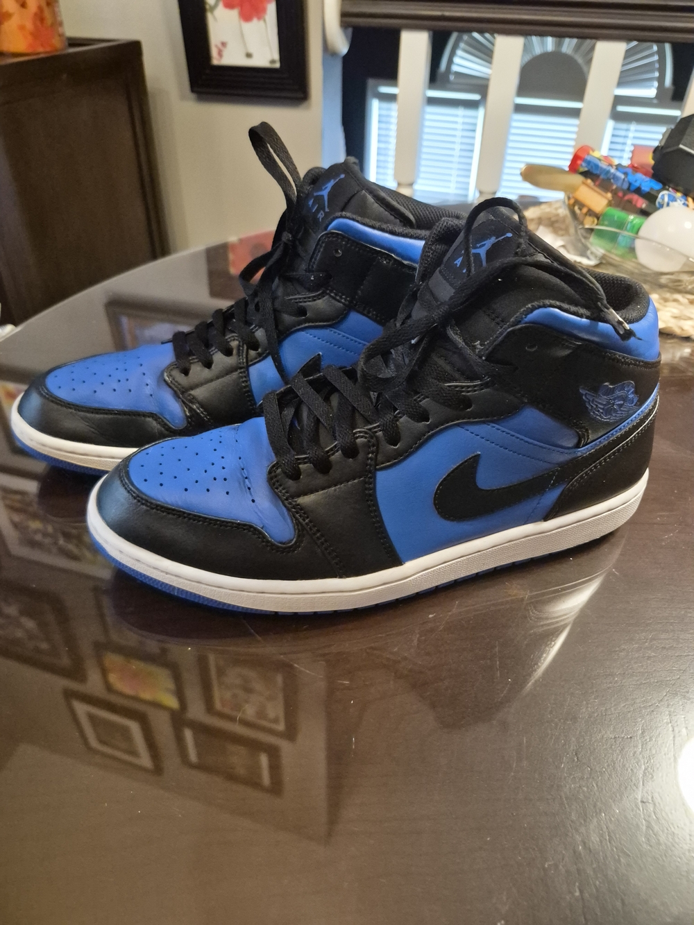 Nike Air Jordan 1 Mid - Black/Blue Men's Sneakers
